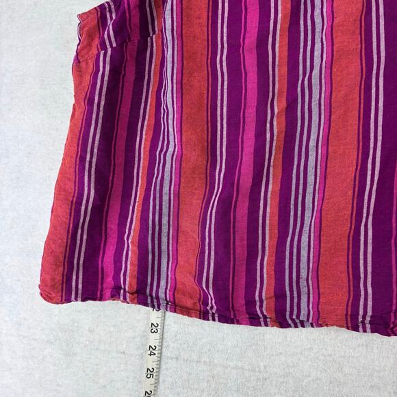 A New Day Sleeveless Crop Tank Women's XL Linen Rayon Blend Pink Purple Stripe - Picture 8 of 9